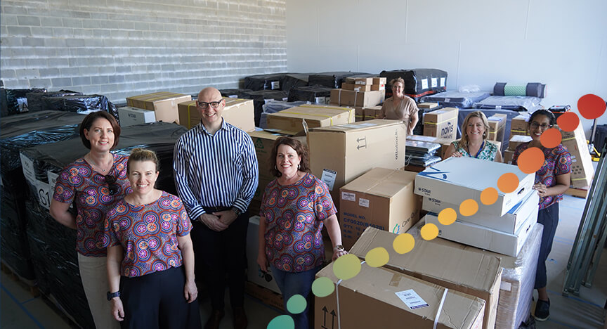 TCHHS staff at new storage shed